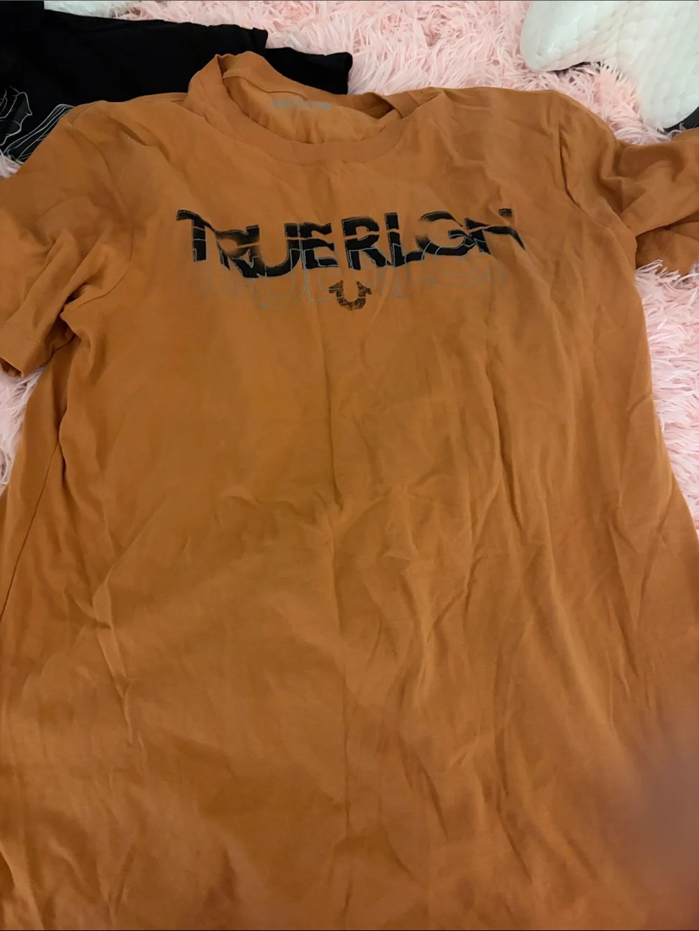 True Religion Short Sleeve Crewneck Tee in Rust